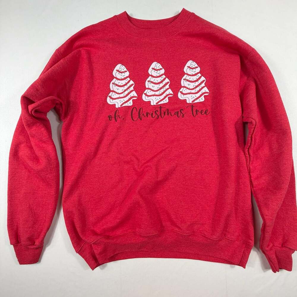 Little Debbie Christmas Tree Cakes Oh Christmas Tree Red Crewneck Sweatshirt